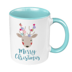 Kubek 330 ml kolorowy świąteczny z grafiką "Merry...