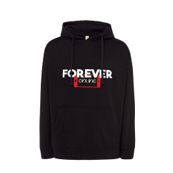 Bluza z kapturem z napisem " Forever online " - unisex.