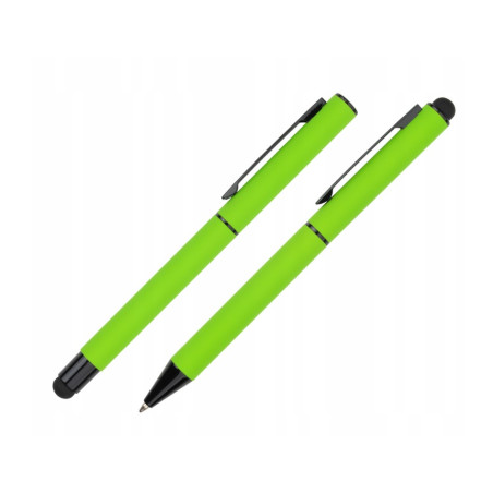 Elegancki zestaw piśmienny składający się z długopisu oraz pióra kulkowego firmy Pierre Cardin- dodaj personalizację- zielony.