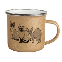 Kubek z nadrukiem "Koty" - metalowy, emaliowany.