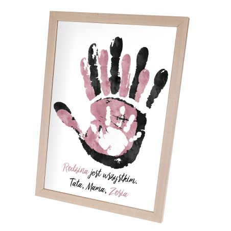Plakat w ramie lub bez ramy -"Rodzina jest wszystkim"-3 osobowa rodzinka.