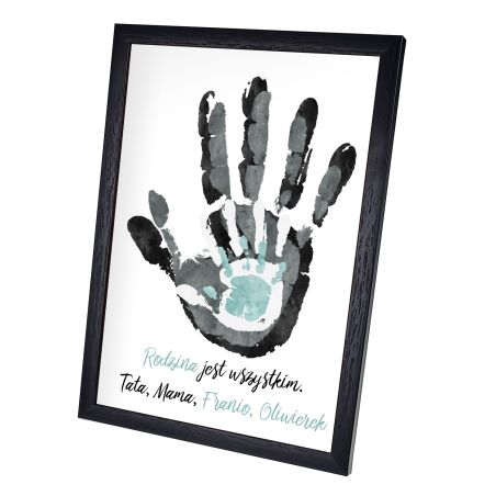 Plakat w ramie lub bez ramy -"Rodzina jest wszystkim"-4 osobowa rodzinka.