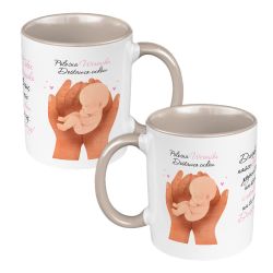 Kubek 330 ml kolorowy dla położnej - "Położna dostawca...