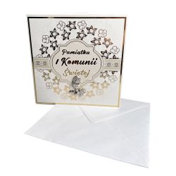 Ręcznie robiona kartka z życzeniami na Komunię- super...