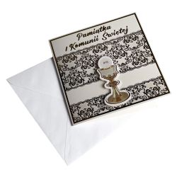 Ręcznie robiona kartka z życzeniami na Komunię- super... 2