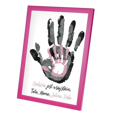 Plakat w ramie lub bez ramy -"Rodzina jest wszystkim"-4 osobowa rodzinka.