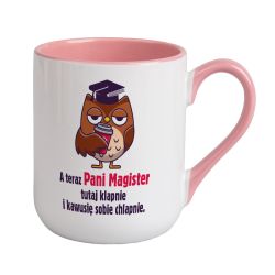 Kubek kawowy duży 330ml z kolorowym uszkiem i wnętrzem- z...