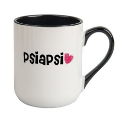 Kubek kawowy duży 330ml z kolorowym uszkiem i wnętrzem-...