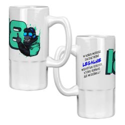 Kufel na piwo z nadrukiem na 18 urodziny- Goryl.