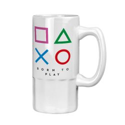 Kufel na piwo niebieski szroniony "Born to play"- dla...