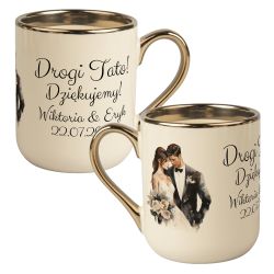 Kubek kawowy duży 330ml ze złotym uszkiem- Drogi Tato,...