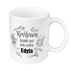 Kubek 330 ml kolorowy "Królowa działki jest tylko jedna". 2