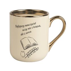 Kubek kawowy duży 330ml ze złotym uszkiem- "Najlepszy...