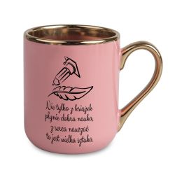 Kubek kawowy duży 330ml ze złotym uszkiem dla...