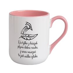 Kubek kawowy duży 330ml z kolorowym uszkiem i wnętrzem... 2