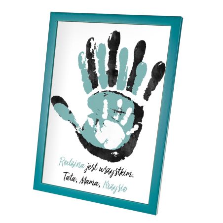 Plakat w ramie lub bez ramy -"Rodzina jest wszystkim"-3 osobowa rodzinka.