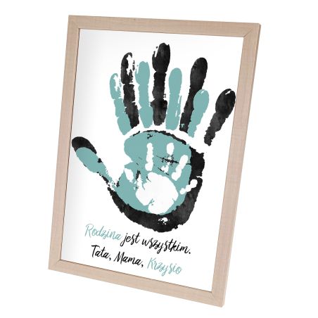 Plakat w ramie lub bez ramy -"Rodzina jest wszystkim"-3 osobowa rodzinka.