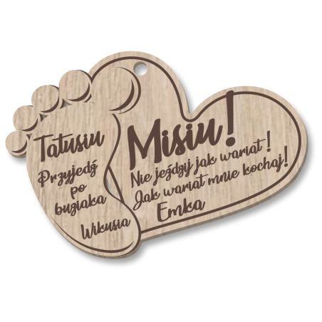 Brelok serce grawerowany - specjalnie dla taty i męża od dziecka i mamy.