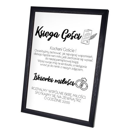 Plakat w ramie lub bez ramy - "Księga Gości oraz Iskierki Miłości"- informacyjna na ślub.