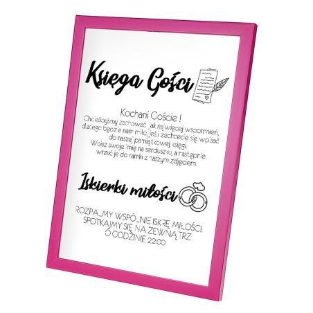 Plakat w ramie lub bez ramy - "Księga Gości oraz Iskierki Miłości"- informacyjna na ślub.