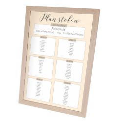 Ramka z planem Gości weselnych- piękna dekoracja sali-...