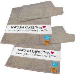 Zestaw 2 ręczników 50 x 100cm dla Pary- personalizacja-...