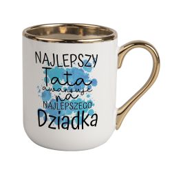 Kubek kawowy duży 330ml ze złotym uszkiem - "Najlepszy...