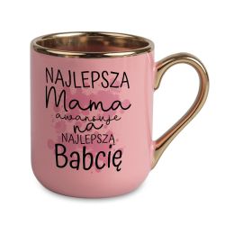 Kubek kawowy duży 330ml ze złotym uszkiem- "Najlepsza...