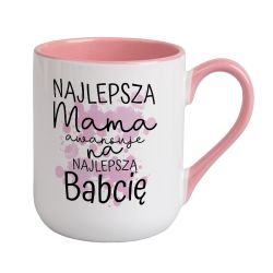 Kubek kawowy duży 330ml z kolorowym uszkiem i wnętrzem-...