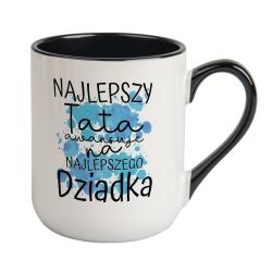 Kubek kawowy duży 330ml z kolorowym uszkiem i wnętrzem-... 2