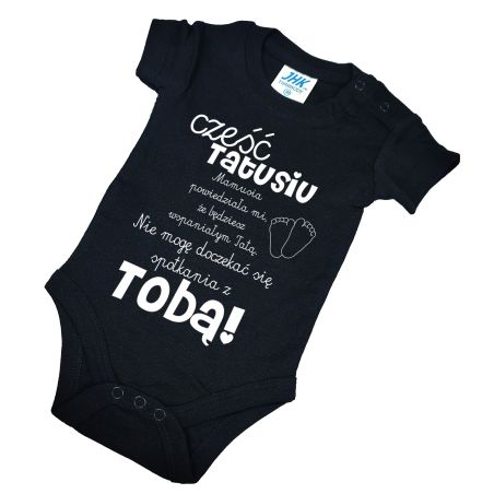 Body dla maluszka z napisem - Cześć Tatusiu- body z powiadomieniem o ciąży.