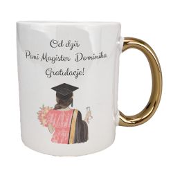 Kubek 330 ml biały ze złotym uszkiem oraz z grafiką "Od...