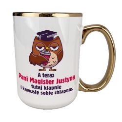 Kubek z nadrukiem sublimacyjnym.