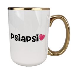 Kubek z nadrukiem sublimacyjnym.