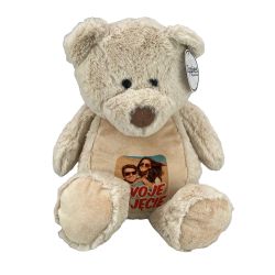 Beżowy miś ok. 32 cm z wyciąganym brzuszkiem oraz z Twoim...