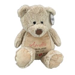 Beżowy miś ok. 32 cm z wyciąganym brzuszkiem oraz z... 2