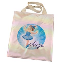 Torba holograficzna różowa dla dziewczynki z imieniem-...