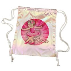 Worko-plecak holograficzny różowy z imieniem- Różowa...