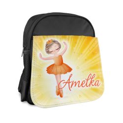Plecak dla przedszkolaka - Żółta Baletnica z imieniem.