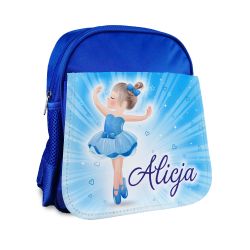 Plecak dla przedszkolaka - Niebieska Baletnica z imieniem.