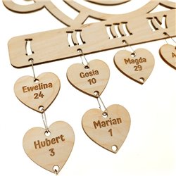 Urodziny mojej rodziny - kalendarz z grawerem- wzór... 2