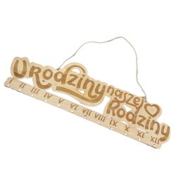 Urodziny mojej rodziny - kalendarz z grawerem- wzór...