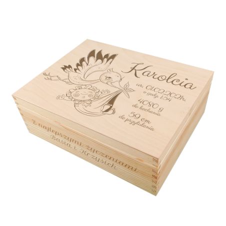 Niezbędnik z okazji narodzin dziecka - "Metryczka z Bocianem".