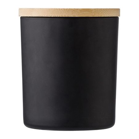 Duża świeczka zapachowa w szklanym słoiczku z bambusowym wieczkiem-"Dziękuję, że jesteś" biała lub czarna.