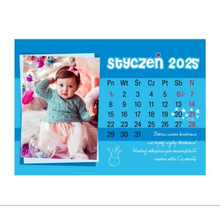 Foto Kalendarz ze zdjęciami specjalnie dla babci i dziadka - poziom różowa okładka.