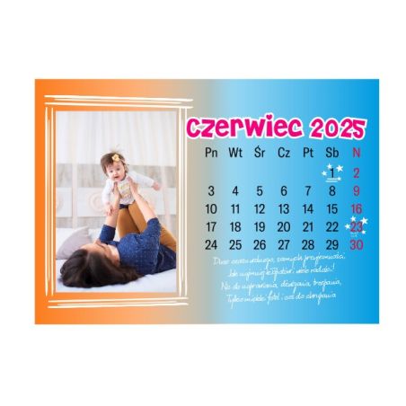 Foto Kalendarz ze zdjęciami specjalnie dla babci i dziadka - poziom różowa okładka.