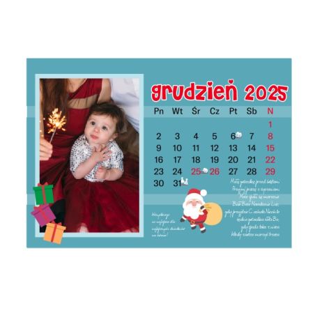 Foto Kalendarz ze zdjęciami specjalnie dla babci i dziadka - poziom różowa okładka.