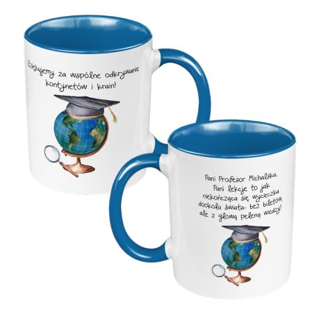 Kubek 330 ml kolorowy na dzień nauczyciela - dla nauczyciela Geografii.