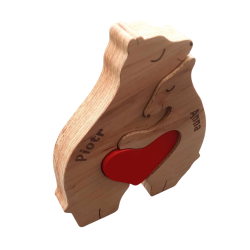 Drewniana (bukowa) rodzinka / parka misi z... 2