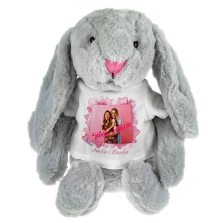 Królik ze zdjęciem oraz imionami przyjaciółek "Besties" - maskotka ok. 39 cm - świetny prezent..